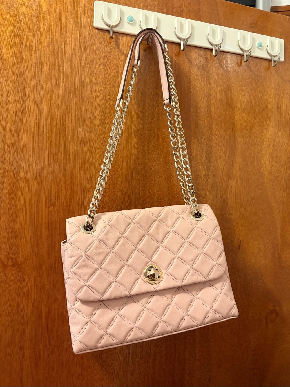 Kate Spade Natalia Quilted Pink Chain-Handle Shoulder Bag